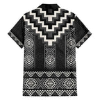 Black Taniko Aotearoa Family Matching Short Sleeve Bodycon Dress and Hawaiian Shirt Niho Taniwha Mix Poutama LT14