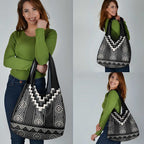 Black Taniko Aotearoa Grocery Bag Niho Taniwha Mix Poutama