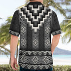 Black Taniko Aotearoa Hawaiian Shirt Niho Taniwha Mix Poutama LT14