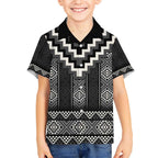 Black Taniko Aotearoa Kid Hawaiian Shirt Niho Taniwha Mix Poutama LT14