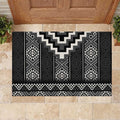 Black Taniko Aotearoa Rubber Doormat Niho Taniwha Mix Poutama LT14