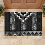 Black Taniko Aotearoa Rubber Doormat Niho Taniwha Mix Poutama LT14