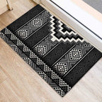 Black Taniko Aotearoa Rubber Doormat Niho Taniwha Mix Poutama LT14