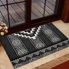 Black Taniko Aotearoa Rubber Doormat Niho Taniwha Mix Poutama LT14