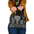 Black Taniko Aotearoa Shoulder Handbag Niho Taniwha Mix Poutama LT14
