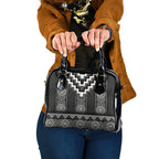 Black Taniko Aotearoa Shoulder Handbag Niho Taniwha Mix Poutama LT14