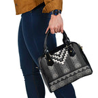 Black Taniko Aotearoa Shoulder Handbag Niho Taniwha Mix Poutama LT14