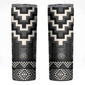 Black Taniko Aotearoa Skinny Tumbler Niho Taniwha Mix Poutama LT14