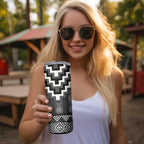 Black Taniko Aotearoa Skinny Tumbler Niho Taniwha Mix Poutama LT14