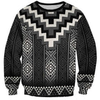 Black Taniko Aotearoa Sweatshirt Niho Taniwha Mix Poutama LT14