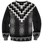 Black Taniko Aotearoa Sweatshirt Niho Taniwha Mix Poutama LT14