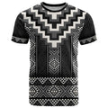 Black Taniko Aotearoa T Shirt Niho Taniwha Mix Poutama LT14