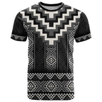 Black Taniko Aotearoa T Shirt Niho Taniwha Mix Poutama LT14