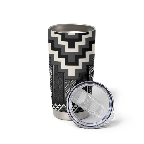Black Taniko Aotearoa Tumbler Cup Niho Taniwha Mix Poutama LT14