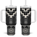 Black Taniko Aotearoa Tumbler With Handle Niho Taniwha Mix Poutama LT14