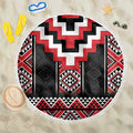 Red Taniko Aotearoa Beach Blanket Niho Taniwha Mix Poutama LT14
