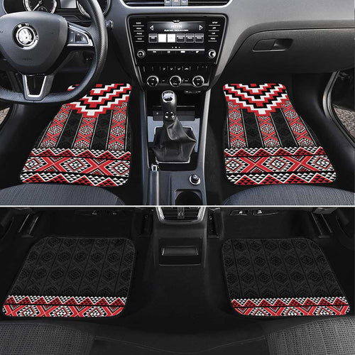 Red Taniko Aotearoa Car Mats Niho Taniwha Mix Poutama LT14