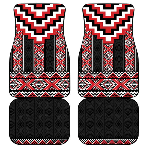 Red Taniko Aotearoa Car Mats Niho Taniwha Mix Poutama LT14