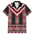 Red Taniko Aotearoa Family Matching Mermaid Dress and Hawaiian Shirt Niho Taniwha Mix Poutama LT14