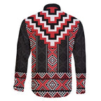 Red Taniko Aotearoa Family Matching Mermaid Dress and Hawaiian Shirt Niho Taniwha Mix Poutama LT14