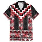 Red Taniko Aotearoa Hawaiian Shirt Niho Taniwha Mix Poutama LT14