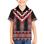 Red Taniko Aotearoa Hawaiian Shirt Niho Taniwha Mix Poutama LT14