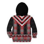Red Taniko Aotearoa Kid Hoodie Niho Taniwha Mix Poutama LT14