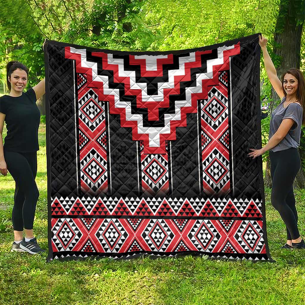 Red Taniko Aotearoa Quilt Niho Taniwha Mix Poutama LT14