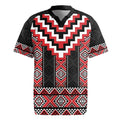 Red Taniko Aotearoa Rugby Jersey Niho Taniwha Mix Poutama LT14