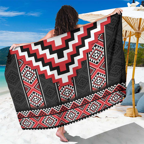 Red Taniko Aotearoa Sarong Niho Taniwha Mix Poutama LT14