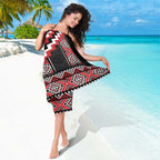 Red Taniko Aotearoa Sarong Niho Taniwha Mix Poutama LT14