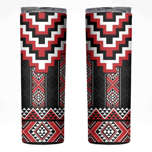 Red Taniko Aotearoa Skinny Tumbler Niho Taniwha Mix Poutama LT14