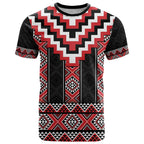 Red Taniko Aotearoa T Shirt Niho Taniwha Mix Poutama LT14