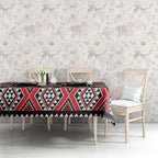 Red Taniko Aotearoa Tablecloth Niho Taniwha Mix Poutama LT14
