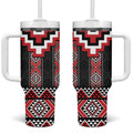 Red Taniko Aotearoa Tumbler With Handle Niho Taniwha Mix Poutama LT14