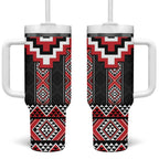 Red Taniko Aotearoa Tumbler With Handle Niho Taniwha Mix Poutama LT14