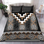 Brown Taniko Aotearoa Bedding Set Niho Taniwha Mix Poutama LT14