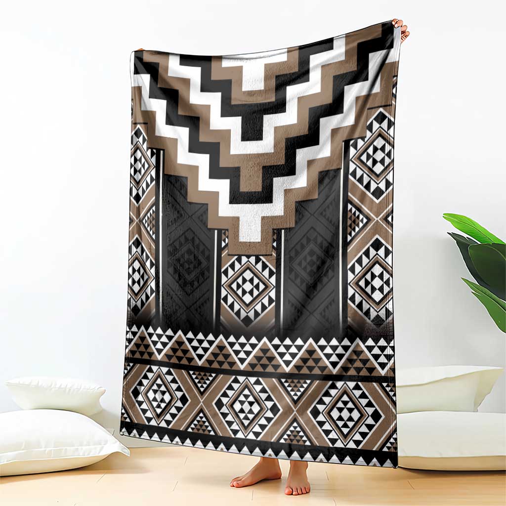 Brown Taniko Aotearoa Blanket Niho Taniwha Mix Poutama LT14