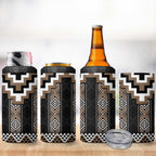 Brown Taniko Aotearoa 4 in 1 Can Cooler Tumbler Niho Taniwha Mix Poutama LT14
