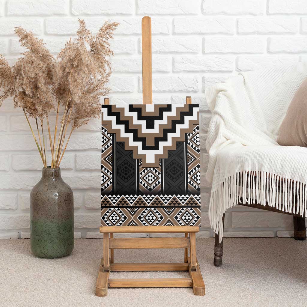 Brown Taniko Aotearoa Canvas Wall Art Niho Taniwha Mix Poutama LT14