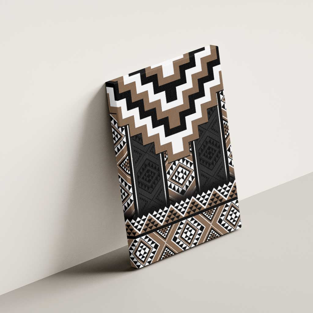 Brown Taniko Aotearoa Canvas Wall Art Niho Taniwha Mix Poutama LT14