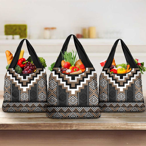Brown Taniko Aotearoa Grocery Bag Niho Taniwha Mix Poutama