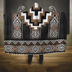 Brown Taniko Aotearoa Hooded Blanket Niho Taniwha Mix Poutama LT14