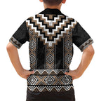 Brown Taniko Aotearoa Kid Hawaiian Shirt Niho Taniwha Mix Poutama LT14