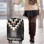 Brown Taniko Aotearoa Luggage Cover Niho Taniwha Mix Poutama LT14