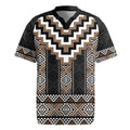 Brown Taniko Aotearoa Rugby Jersey Niho Taniwha Mix Poutama LT14