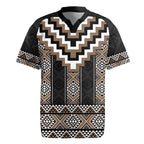 Brown Taniko Aotearoa Rugby Jersey Niho Taniwha Mix Poutama LT14