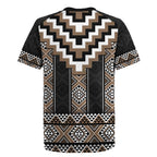 Brown Taniko Aotearoa Rugby Jersey Niho Taniwha Mix Poutama LT14
