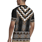 Brown Taniko Aotearoa Rugby Jersey Niho Taniwha Mix Poutama LT14