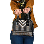 Brown Taniko Aotearoa Shoulder Handbag Niho Taniwha Mix Poutama LT14